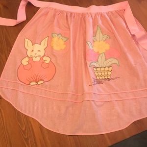 Vintage Spring Hostess Apron, Gingham & Embroidery